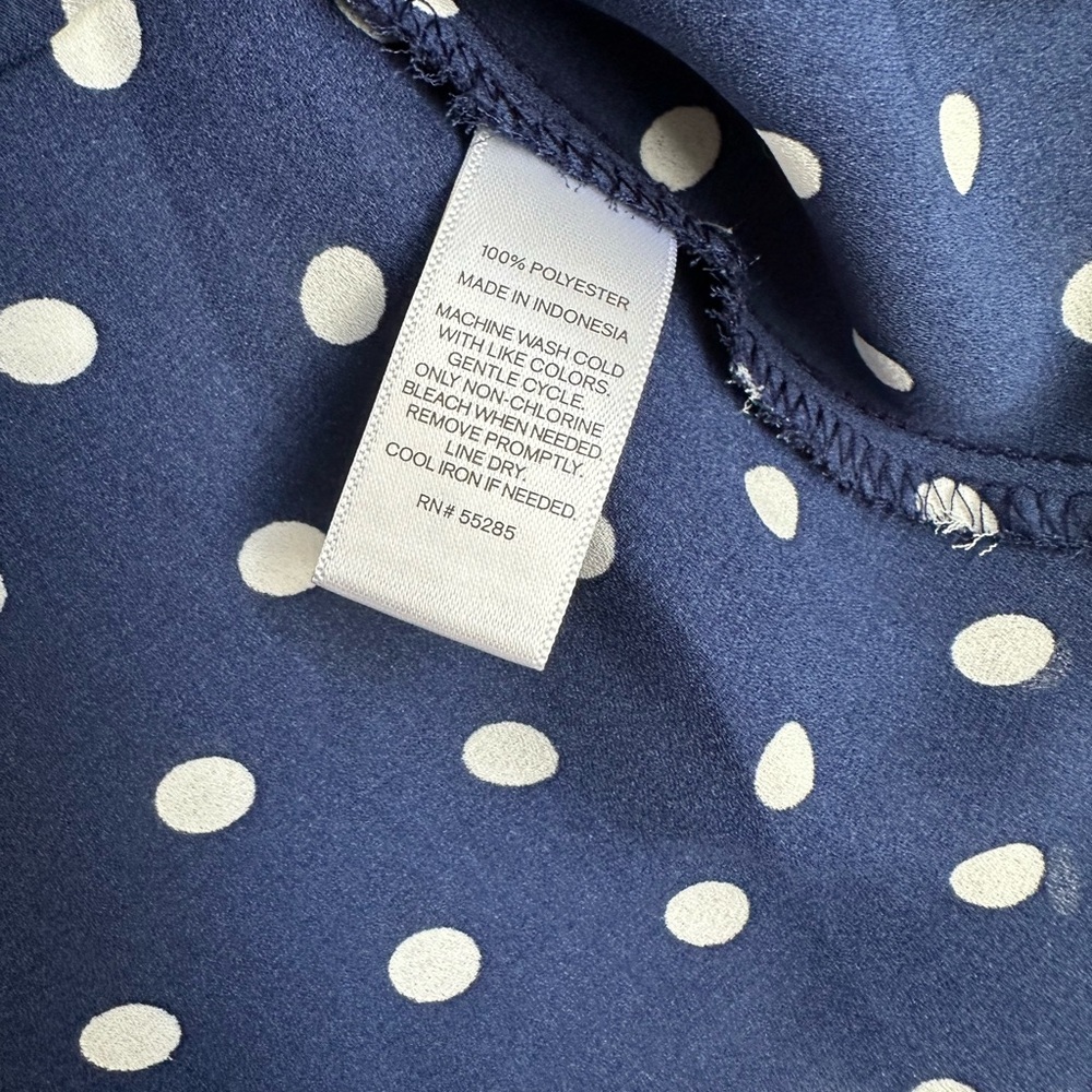 Express Navy Polka Dot Women's Top - Picture 4 of 5